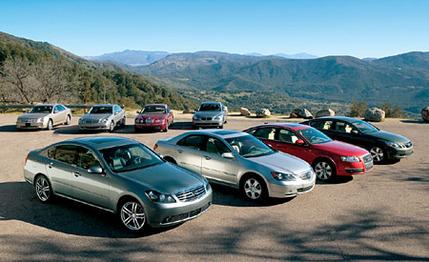 2005 Acura RL vs. 2005 Audi A6, 2005 BMW 530i, and Five More Luxury Sedans