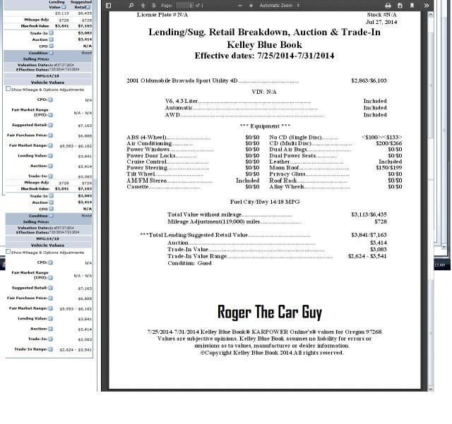 Tips on Buying Cars: 2001 olds. bravada 2wheel drive
