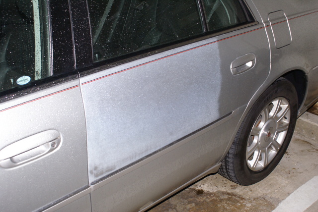 Auto body repair & detailing: Paint color change in rain, rear quarter panel, product failure