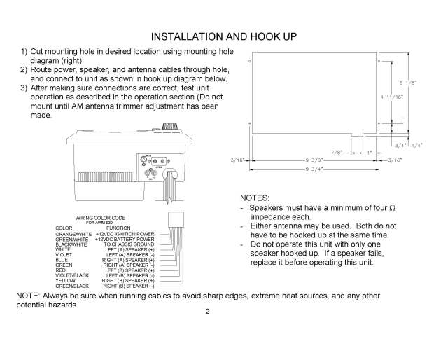 Wiring for AWM930