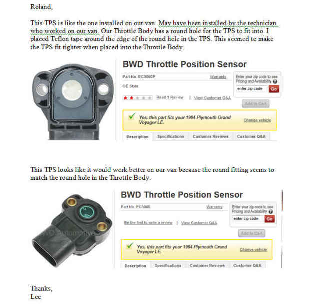 Throttle Position Sensor pictures