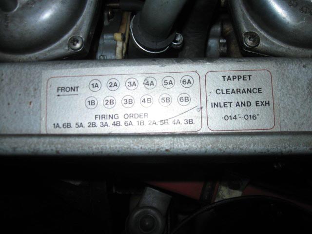 valve clearance sticker