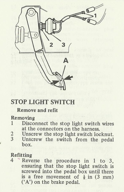 Stop light switch