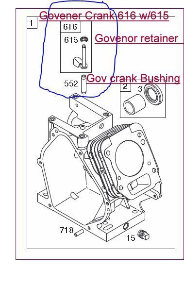 Small Engines (Lawn Mowers, etc.): oil leak governor crank, briggs stratton engine, briggs stratton