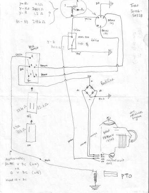 Small Engines (Lawn Mowers, etc.): Wiring problem on Toro walk-behind mower, kawasaki fb460v, ballast resistor