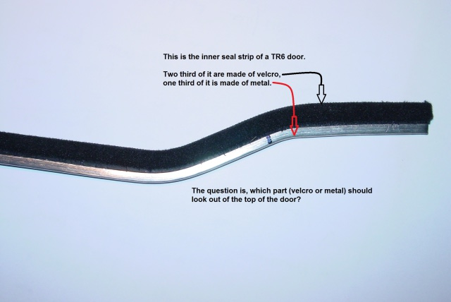 TR6 inner top door seal strip