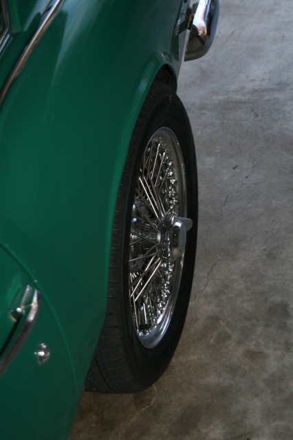 Triumph Repair: Raising Rear Suspension on GT6, rear leaf springs, chrome spoke wheels