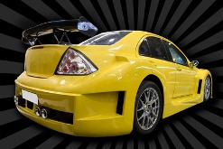 Yellow modified sports car