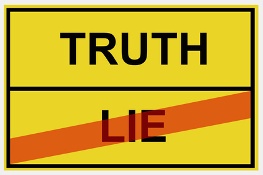 Truth and lie sign