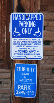 Handicap parking sign