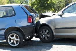 Two crashed cars