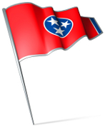 Tennessee flag on pole