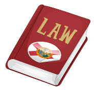 Law book with Florida flag