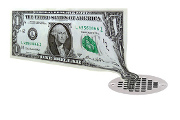 Dollar going down drain