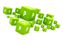 Green question cubes