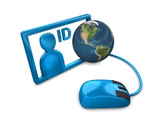 ID with computer mouse and globe
