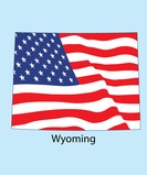 American flag shaped as Wyoming
