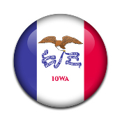Iowa state flag button
