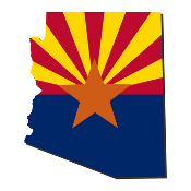 Arizona state shape and flag