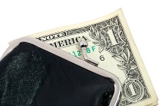 Dollar bill and wallet