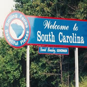 South Carolina welcome sign
