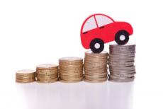 Car atop coins