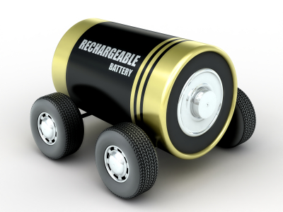 electric car battery on wheels
