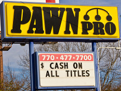 auto pawn loan sign