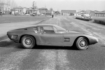 The new Iso Grifo A3 during testing at the Modena Aerautodromo, 1964.