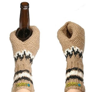 glove beer koozie