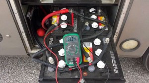 four house batteries in series parallel in RV