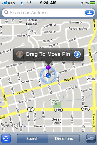 dropping a pin