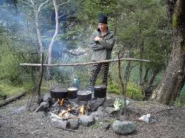 cooking at camp