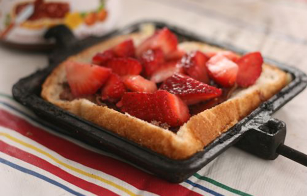 strawberry and Nutella sandwich