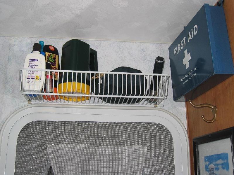 Above-door-storage-in-a-truck-camper
