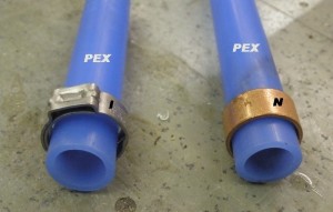 compression-fittings on PEX pipe