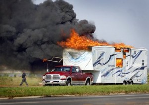 Fire in a rv