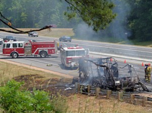 Fire in a RV