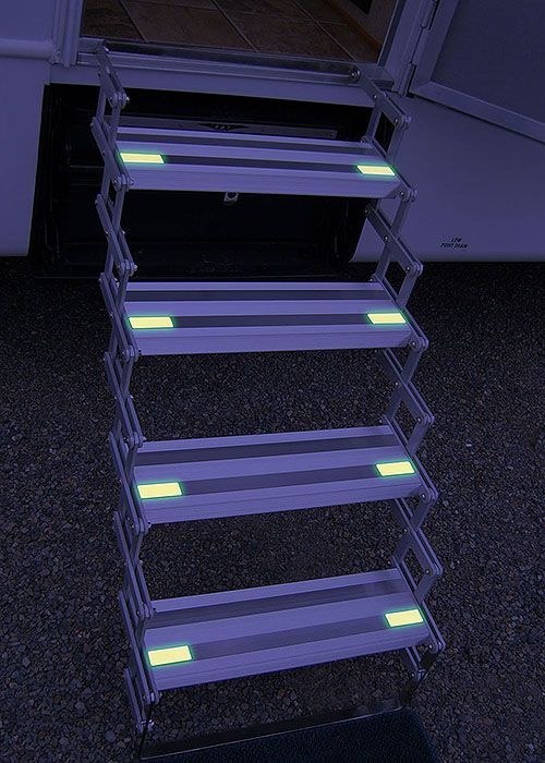Glow in the dark lights on your steps improve night vision
