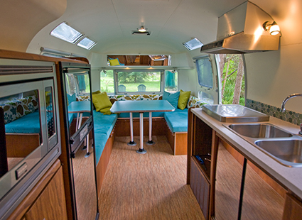 inside the Airstream at Lake Dale Resort