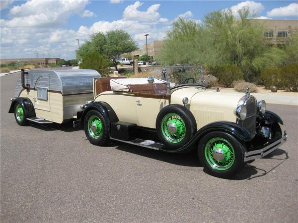 Ford-Model-A-Roadster-with-Teardrop-Camper-1