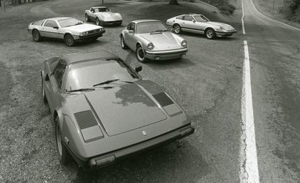 De Lorean vs. Chevy Corvette, Datsun 280-ZX, Ferrari 308GTS, Porsche 911