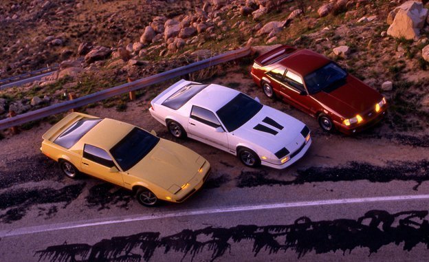 In Search of the Best American GT Car: Ford Mustang GT vs. Chevrolet Camaro IROC-Z, Pontiac Firebird Formula