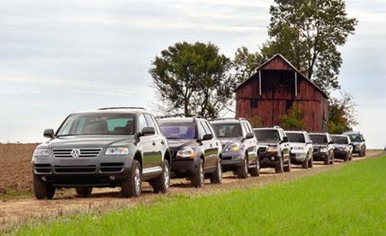 2003 GMC Envoy vs. Land Rover Discovery, Lincoln Aviator, Volvo XC90, BMW X5, Acura MDX, Lexus GX470, VW Touareg