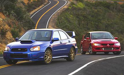 2003 Mitsubishi Lancer Evolution vs. Subaru Impreza WRX STi