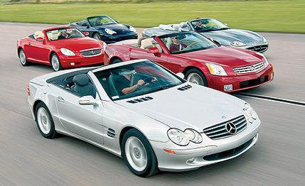 2004 Cadillac XLR vs.Jaguar XK8, Lexus SC430, M-B SL500, Porsche 911 Carrera 4 Cabriolet