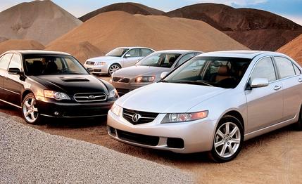 2004 Acura TSX vs. Audi A4, Subaru Legacy, Volvo S40