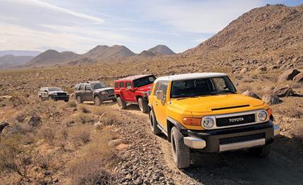 2006 Hummer H3 vs. 2006 Jeep Grand Cherokee, 2006 Nissan Xterra, 2007 Toyota FJ Cruiser