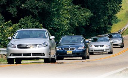 2007 BMW 550i vs. Infiniti M45, Lexus GS450h, M-B E550