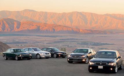 2006 Jaguar Super V-8 vs. 2007 M-B S550, 2006 Audi A8L, 2007 Lexus LS460L, 2006 BMW 750Li